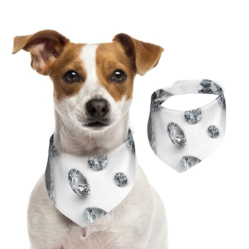 Edelsteine Diamant Schmuck Juwelen Luxus Gedruckt, Haustier-Lätzchen, Schal, Katzen, Hunde, Bandana, Hunde, Handtuch, Lätzchen, verstellbar, Haustier-Schal,S von Tcoay