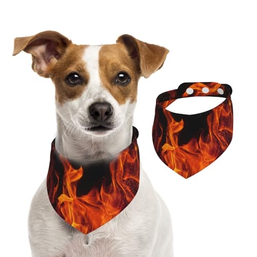 Feuermuster, Haustier-Lätzchen, Schal, Katzen, Hunde, Bandana, Hunde, Handtuch, Lätzchen, verstellbar, Haustier-Schal,S von Tcoay