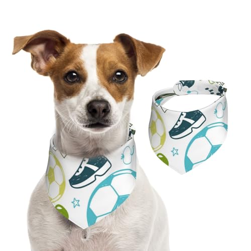 Fußball-Design, Haustier-Lätzchen, Schal, Katzen, Hunde, Bandana, Hunde, Handtuch, Lätzchen, verstellbar, Haustier-Schal,S von Tcoay