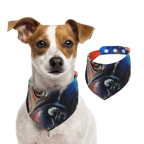 Gemälde Einer französischen Bulldogge, Haustier-Lätzchen, Schal, Katzen, Hunde, Bandana, Hunde, Handtuch, Lätzchen, verstellbar, Haustier-Schal,L von Tcoay