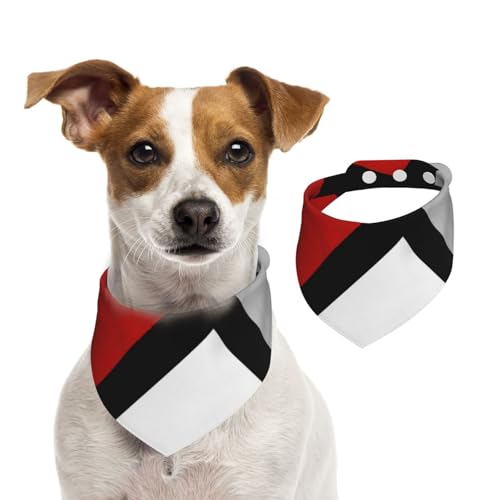 Geometrisch Rot Grau Schwarz Weiß, Haustier-Lätzchen, Schal, Katzen, Hunde, Bandana, Hunde, Handtuch, Lätzchen, verstellbar, Haustier-Schal,S von Tcoay