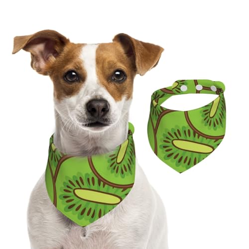 Grünes Kiwi-Muster, Haustier-Lätzchen, Schal, Katzen, Hunde, Bandana, Hunde, Handtuch, Lätzchen, verstellbar, Haustier-Schal,M von Tcoay