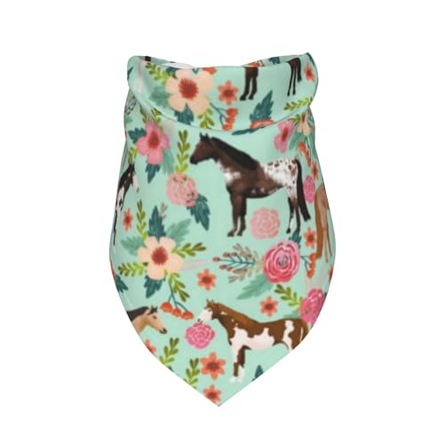 Horse Multi Coat Blumen Pferde Minze,Latzschal, Dreieckskapuze, Verstellbarer Haustierschal, waschbare Kapuze, geeignet für kleine, mittelgroße und große Hunde und Katzen Horse Multi Coat Blumen Pferde Minze,Latzschal, Dreieckskapuze, Verstellbarer Haustierschal, waschbare Kapuze, geeignet für kleine, mittelgroße und große Hunde und Katzen von Tcoay
