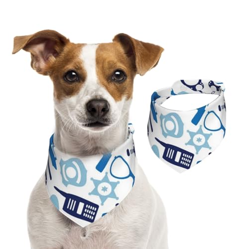 Polizeiausrüstung, Haustier-Lätzchen, Schal, Katzen, Hunde, Bandana, Hunde, Handtuch, Lätzchen, verstellbar, Haustier-Schal,M von Tcoay