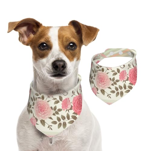 Rosa Blumen Tupfen Neutral Gestreift Combo Vintage Shabby Chic Blume Spitze Muster, Haustier-Lätzchen, Schal, Katzen, Hunde, Bandana, Hunde, Handtuch, Lätzchen, verstellbar, Haustier-Schal,L Rosa Blumen Tupfen Neutral Gestreift Combo Vintage Shabby Chic Blume Spitze Muster, Haustier-Lätzchen, Schal, Katzen, Hunde, Bandana, Hunde, Handtuch, Lätzchen, verstellbar, Haustier-Schal,L von Tcoay