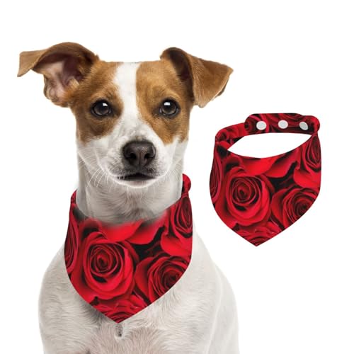 Rosenrot, Haustier-Lätzchen, Schal, Katzen, Hunde, Bandana, Hunde, Handtuch, Lätzchen, verstellbar, Haustier-Schal,S von Tcoay