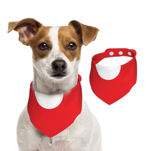 Rot-weiße Tupfen, Haustier-Lätzchen, Schal, Katzen, Hunde, Bandana, Hunde, Handtuch, Lätzchen, verstellbar, Haustier-Schal,L von Tcoay