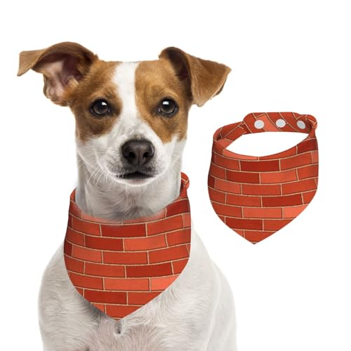 Rote Backsteinmauer Textur gedruckt, Haustier-Lätzchen, Schal, Katzen, Hunde, Bandana, Hunde, Handtuch, Lätzchen, verstellbar, Haustier-Schal,S von Tcoay
