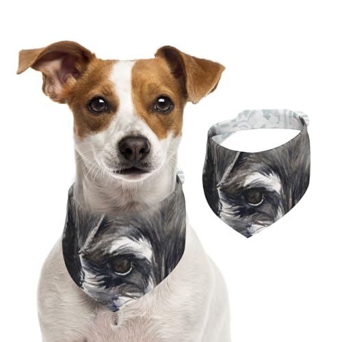 Schnauzer-Hund, Haustier-Lätzchen, Schal, Katzen, Hunde, Bandana, Hunde, Handtuch, Lätzchen, verstellbar, Haustier-Schal,L von Tcoay