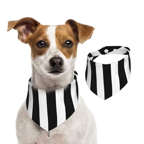 Schwarz Weiß Gestreift, Haustier-Lätzchen, Schal, Katzen, Hunde, Bandana, Hunde, Handtuch, Lätzchen, verstellbar, Haustier-Schal,L von Tcoay
