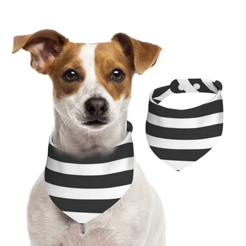Schwarz-weiße Streifen, Haustier-Lätzchen, Schal, Katzen, Hunde, Bandana, Hunde, Handtuch, Lätzchen, verstellbar, Haustier-Schal,S von Tcoay
