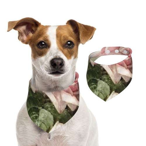 Shabby Chic rosa viktorianische Rosen, Haustier-Lätzchen, Schal, Katzen, Hunde, Bandana, Hunde, Handtuch, Lätzchen, verstellbar, Haustier-Schal,M von Tcoay