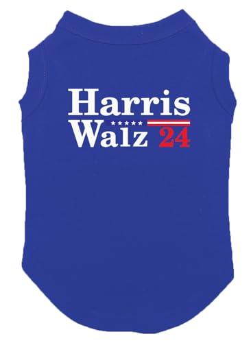 Harris Walz 24 - Vote Democrat Hunde-Shirt, Königsblau, Größe XL von Tcombo