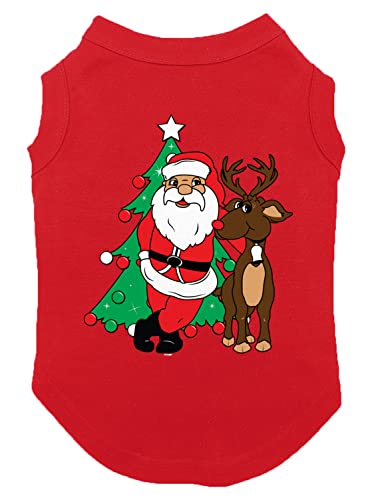 Santa & Rentier – Weihnachtshemd mit Weihnachtsmann-Motiv, Rot, Größe XL von Tcombo