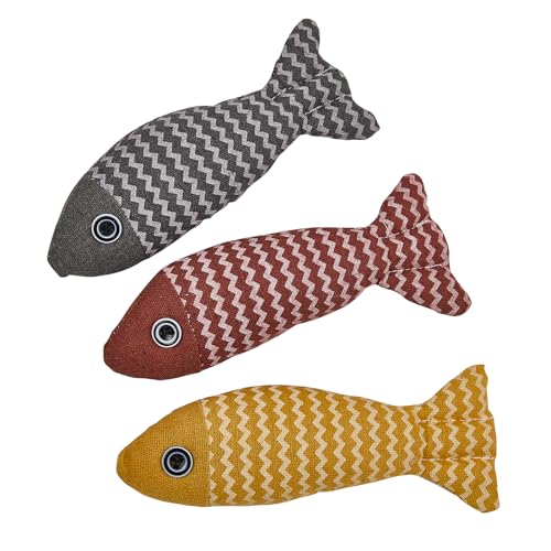 Tcrogsciss Katzenminze Fischspielzeug 3er Set Bissfest Plüsch Kätzchen Beißspielzeug Braun Grau Gelb Tcrogsciss Katzenminze Fischspielzeug 3er Set Bissfest Plüsch Kätzchen Beißspielzeug Braun Grau Gelb von Tcrogsciss