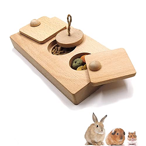 TeTupGa Pädagogisches Futterspielzeug für kleine Haustiere, interaktives Verstecken von Leckerlis, Schnüffelspiel, spirituelle Anreicherung, Kaninchen, Chinchilla (Abdeckung drehen) von TeTupGa