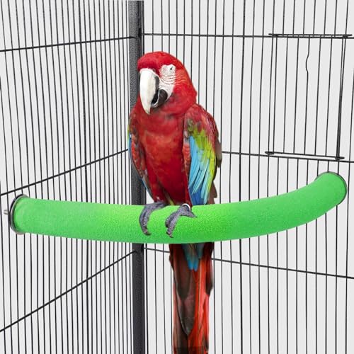 TeTupGa Papageien-Sitzstange für Haustiere, Spielzeug, Vogelplattform, Sandpfoten, Schleifen, sauberer Stab, Käfig, Übung, Wellensittiche, Nymphensittiche, Zubehör (grüne Ecke, groß) von TeTupGa