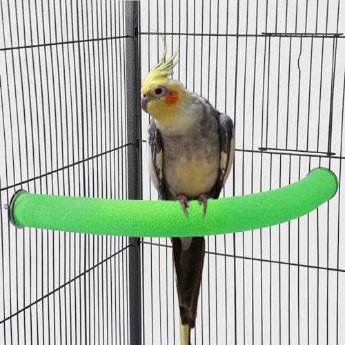TeTupGa U-förmiger Papageien-Sitzstange, Haustierspielzeug, Vogelplattform, Sandpfote, Schleifen, sauberer Stab, Käfig, Übung, Wellensittiche, Nymphensittiche, Zubehör (grüne Ecke, klein) von TeTupGa