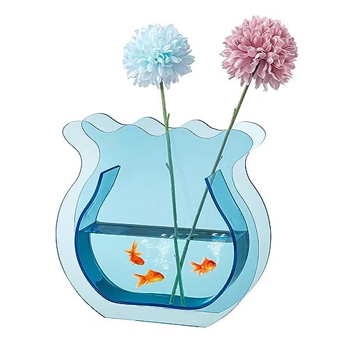 Teahutty Vase in Fischglasform, Verdickte Acrylvase, Moderne Einfache Vasen für Blumen, Kleine Vase für Zuhause, Hochzeit, Tischdekoration(Blau) von Teahutty