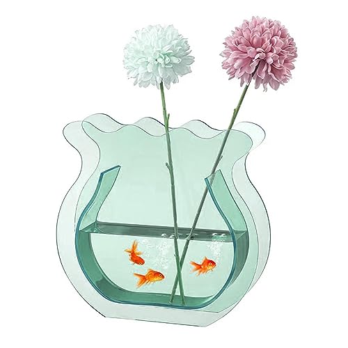 Teahutty Vase in Fischglasform, Verdickte Acrylvase, Moderne Einfache Vasen für Blumen, Kleine Vase für Zuhause, Hochzeit, Tischdekoration(Grün) von Teahutty