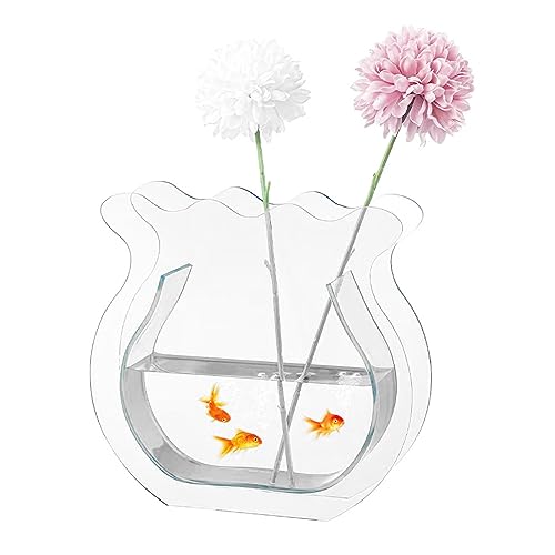Teahutty Vase in Fischglasform, Verdickte Acrylvase, Moderne Einfache Vasen für Blumen, Kleine Vase für Zuhause, Hochzeit, Tischdekoration(Transparent) von Teahutty