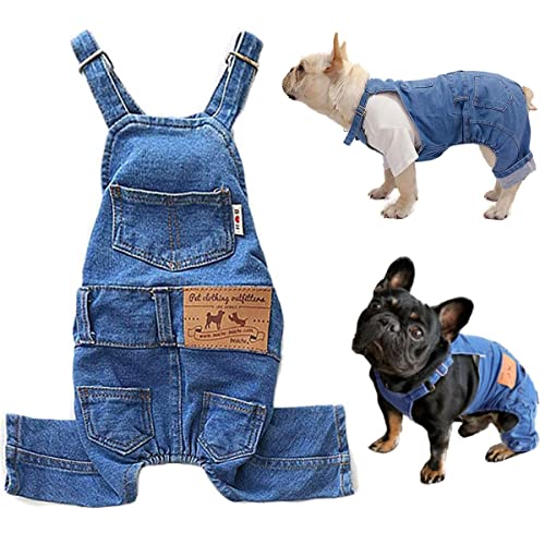 Hunde-Shirts, Kleidung, Denim-Overalls, Haustier-Jeans, Einteiler, Welpen, Jean, Jacke, Schlingen-Jumpsuit, Kostüme, Mode, Bequeme Blaue Hose, Kleidung für kleine, Mädchen (blau, mittel) von Tealots