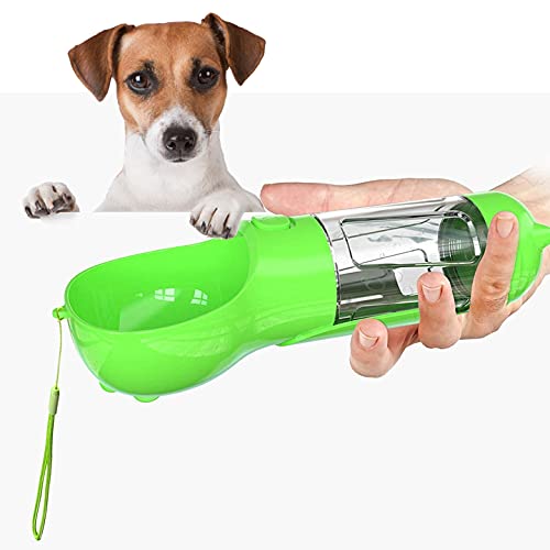 Tealuv Haustier-Wasserflasche für Hunde und Katzen, tragbare Haustier-Wasserflasche, Hund und Katze, Reise-Wasserspender, leichte und praktische Haustier-Wasserflasche für Reisen (grün) von Tealuv