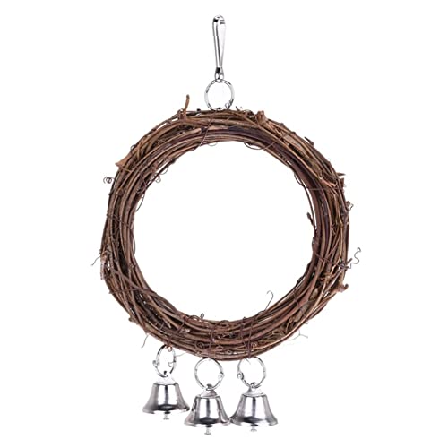 Parakeet Toys | Natur-Rattan-Nymphensittich-Sitzstange, Vogelkäfig, Kauspielzeug mit Glöckchen für Sittiche, Nymphensittiche, Finken, Wellensittiche, Aras, Papageien, Liebesvogel-Tebinzi Parakeet Toys | Natur-Rattan-Nymphensittich-Sitzstange, Vogelkäfig, Kauspielzeug mit Glöckchen für Sittiche, Nymphensittiche, Finken, Wellensittiche, Aras, Papageien, Liebesvogel-Tebinzi von Tebinzi
