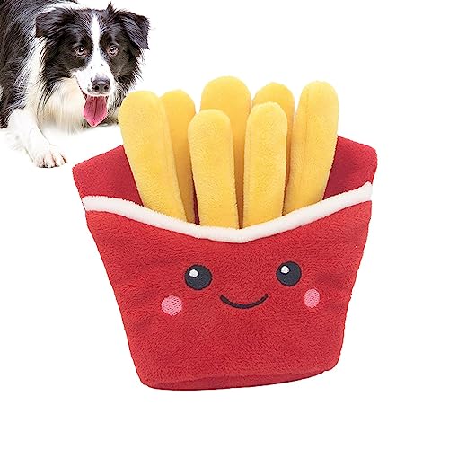 Tebinzi Quietschendes Hamburger-Spielzeug, Simulation Pommes Frites, weiches Plüsch-Spielzeug – Quietschendes Spielzeug für Hunde und Katzen, Welpen-Backenzähne, Hamburger-Spielzeug von Tebinzi