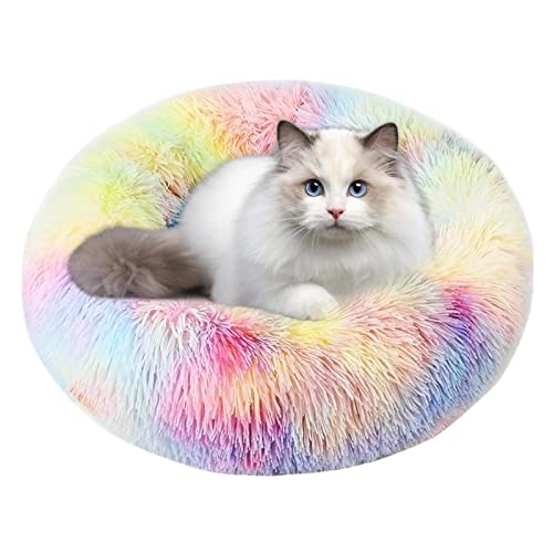 Tebinzi Rundes flauschiges Hundebett, rundes Katzenbettkissen, warme Betten mit flauschigem, bequemem Plüsch für kleine/mittelgroße Katzen und Hunde, bequemes Haustierzubehör Tebinzi Rundes flauschiges Hundebett, rundes Katzenbettkissen, warme Betten mit flauschigem, bequemem Plüsch für kleine/mittelgroße Katzen und Hunde, bequemes Haustierzubehör von Tebinzi