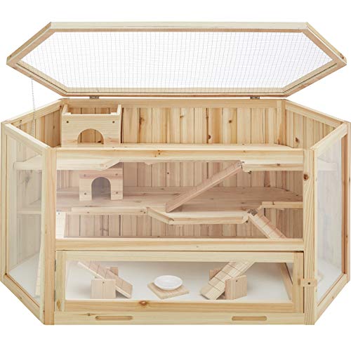 tectake 403227 Hamsterkäfig aus Holz mit Zubehör, mehrere Etagen, aufklappbares Dachgitter, Schaufenster aus Kunststoffglas, herausnehmbare Schublade erleichtert die Reinigung, ca. 115 x 60 x 58 cm tectake 403227 Hamsterkäfig aus Holz mit Zubehör, mehrere Etagen, aufklappbares Dachgitter, Schaufenster aus Kunststoffglas, herausnehmbare Schublade erleichtert die Reinigung, ca. 115 x 60 x 58 cm von tectake