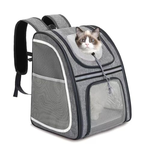 Tecageaon Haustier-Rucksack für kleine Katzen, Hunde, Kaninchen, belüftetes Design, Sicherheitsgurte, Schnallenstütze, zusammenklappbar, entworfen für Reisen, Wandern, Spazierengehen und den Tecageaon Haustier-Rucksack für kleine Katzen, Hunde, Kaninchen, belüftetes Design, Sicherheitsgurte, Schnallenstütze, zusammenklappbar, entworfen für Reisen, Wandern, Spazierengehen und den von Tecageaon