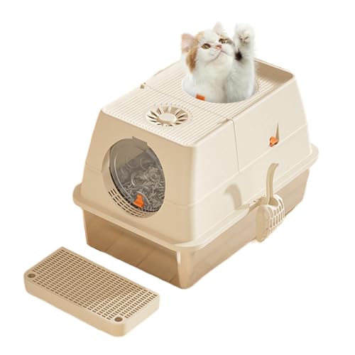 Techigher Katzentoilette Edelstahl mit Deckel,XXL große Katzenklo Mit Sandfilterpedal Und Streuschaufel Katzentoiletten Einstieg von Oben abnehmbarem Deckel leicht zu reinigen 60×40×39cm Techigher Katzentoilette Edelstahl mit Deckel,XXL große Katzenklo Mit Sandfilterpedal Und Streuschaufel Katzentoiletten Einstieg von Oben abnehmbarem Deckel leicht zu reinigen 60×40×39cm von Techigher