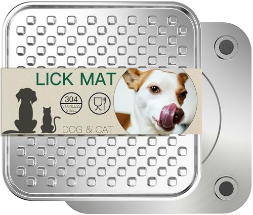 304 Edelstahl Leckmatte für Hunde & Katzen, Doppellagiger Edelstahl Slow Feeder, Schnurrhaarfreundlich für Katzen, Angstreduzierer, Kaufest, rutschfeste Unterseite, Spülmaschinenfest, Single 304 Edelstahl Leckmatte für Hunde & Katzen, Doppellagiger Edelstahl Slow Feeder, Schnurrhaarfreundlich für Katzen, Angstreduzierer, Kaufest, rutschfeste Unterseite, Spülmaschinenfest, Single von Techphardo