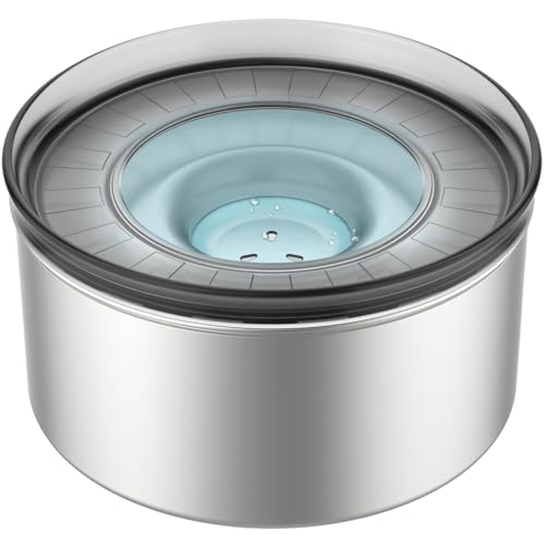 No Spill Dog Water Bowl, Food Grade Stainless Steel Dog Bowl, 3L/2,835.0 g Large Capacity, No Splash Dog Water Bowl with Non-Slip Base, Slobber Stopper Water Bowl for Messy Drinkers [Anti Digging Lip] von Techphardo
