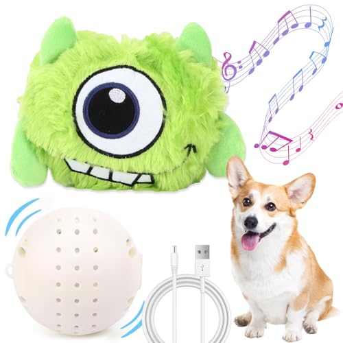 Interaktives Hundespielzeug – Upgrade Monster Active Ball für Hunde USB wiederaufladbar, mit Aufnahme- und Musikmodi, beweglichen Bällen und kaubarem Plüschbezug für kleine, mittelgroße und große von Teddy Run