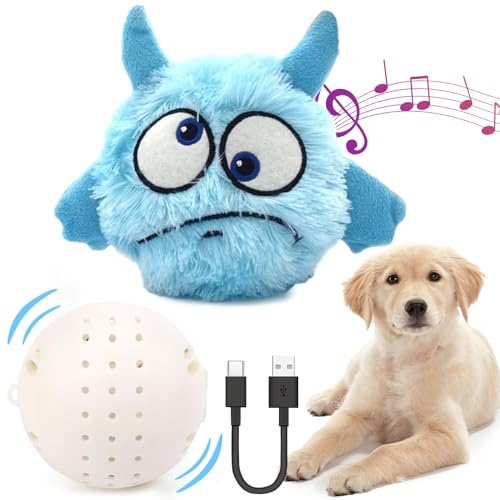 Teddy Run Interaktives Hundespielzeug, Monster, aktiver Ball für Hunde, über USB wiederaufladbar, inklusive selbstbewegenden Bällen und kaubarem Plüschbezug für kleine und mittelgroße Hunde, um von Teddy Run