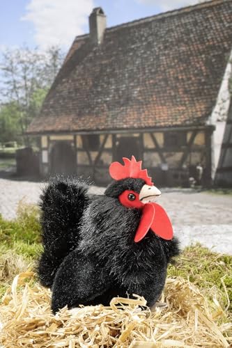 Kösen Hahn, klein, schwarz Stofftier 14 cm von Teddys Rothenburg