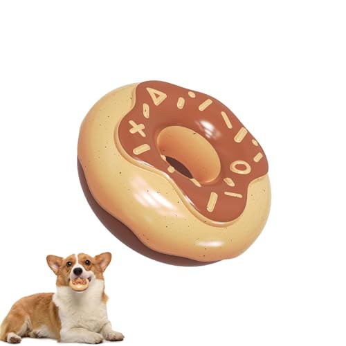 Tedious Donut-Hundespielzeug, Kauspielzeug für Welpen | Quietschendes Kauspielzeug in Donutform,Langlebiges Zahnreinigungs- und Trainingsspielzeug für kleine, mittelgroße Hunde und Haustiere von Tedious