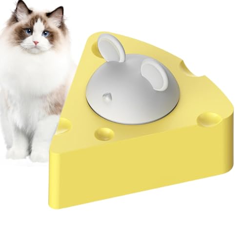 Tedious Interaktives Katzenminze-Spielzeug, Katzenminze-Spielzeug für Katzen,Um 360 Grad drehbares Käse-Haustierspielzeug | Cartoon-Zahnreinigungs-Katzenminze-Spielzeug, süßes Katzenspielzeug zum von Tedious