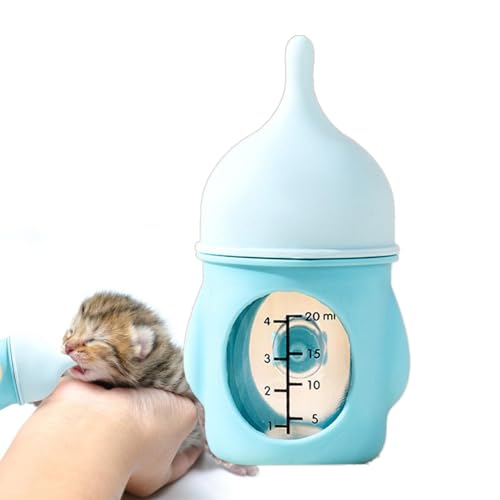 Tedious Kätzchen-Futterflasche, Welpen-Futterflasche | Welpen stillende Kätzchen-Flasche - Silikon-Milchflasche für Haustiere, Anti-Erstickungs-Flasche für Haustiere mit visueller Skala von Tedious
