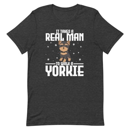 Humorvoll, Es braucht einen echten Mann, um einen Yorkie Hundeliebhaber laufen zu lassen Neuheit Haustierfell älteres dunkelgraues Heidekraut von Teegarb Letter Blanket