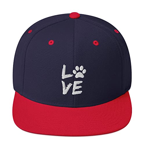 Snapback Hut Hund Pfoten Liebhaber Pfote Hund Mama Haustier Liebe, Marineblau/Rot, Einheitsgröße Snapback Hut Hund Pfoten Liebhaber Pfote Hund Mama Haustier Liebe, Marineblau/Rot, Einheitsgröße von Teegarb
