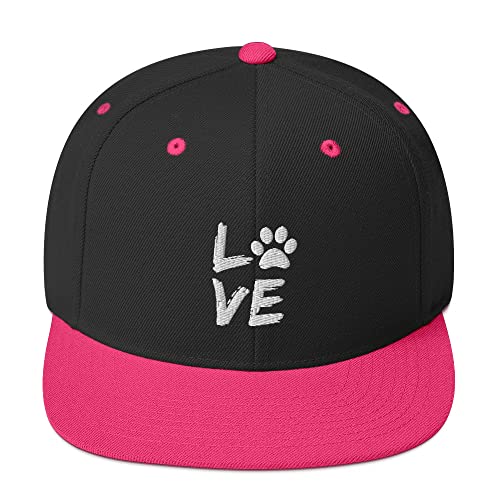 Snapback Hut Hund Pfoten Liebhaber Pfote Hund Mama Haustier Liebe, Schwarz/Neon-Pink, Einheitsgröße Snapback Hut Hund Pfoten Liebhaber Pfote Hund Mama Haustier Liebe, Schwarz/Neon-Pink, Einheitsgröße von Teegarb