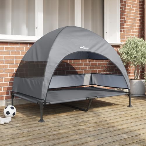 Erhöhtes Hundebett für Große Hunde, Hellgrau, Outdoor, Wasserfest, mit Abnehmbarem Dach, Robustem Stahlrahmen, Ideal für Garten, Terrasse Erhöhtes Hundebett für Große Hunde, Hellgrau, Outdoor, Wasserfest, mit Abnehmbarem Dach, Robustem Stahlrahmen, Ideal für Garten, Terrasse von Teenpull