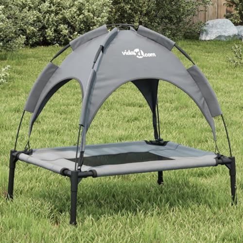 Hundeliege mit Dach für kleine Hunde, Anthrazit, Oxford-Gewebe, Robustes Stahlgestell, tragbares Haustierbett für Innen- & Außenbereich Hundeliege mit Dach für kleine Hunde, Anthrazit, Oxford-Gewebe, Robustes Stahlgestell, tragbares Haustierbett für Innen- & Außenbereich von Teenpull