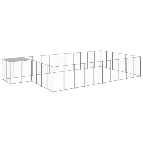 Hundezwinger Outdoor, großer robuster Stahl Käfig für Hunde, Haustier Laufstall mit UV-beständigem Dach, sicheres Gehege für Garten und Hof Hundezwinger Outdoor, großer robuster Stahl Käfig für Hunde, Haustier Laufstall mit UV-beständigem Dach, sicheres Gehege für Garten und Hof von Teenpull