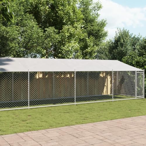 Hundezwinger mit Dach und Tür, Grau, 12x2x2 m, aus verzinktem Stahl für Hunde, Welpen, sicheres Outdoor-Gehege, Spielparadies Hundezwinger mit Dach und Tür, Grau, 12x2x2 m, aus verzinktem Stahl für Hunde, Welpen, sicheres Outdoor-Gehege, Spielparadies von Teenpull
