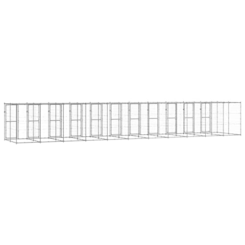 Robuster Outdoor Hundezwinger, 29,04 m², aus verzinktem Stahl mit UV-beständiger Überdachung, sicheres Freilaufgehege für Hunde, großzügiger Auslauf für Haustiere Robuster Outdoor Hundezwinger, 29,04 m², aus verzinktem Stahl mit UV-beständiger Überdachung, sicheres Freilaufgehege für Hunde, großzügiger Auslauf für Haustiere von Teenpull