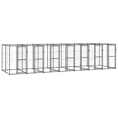 Robuster Outdoor-Hundezwinger aus pulverbeschichtetem Stahl, 16,94 m² Lauffläche, sicheres Gehege für Hunde im Garten von Teenpull